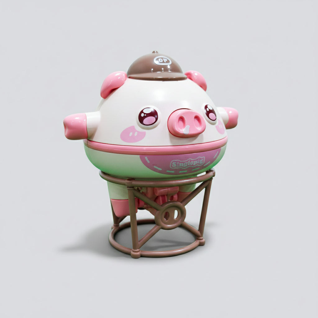 Cartoon balancing pig walking tumbler unicycle toy